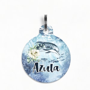 Pet ID Tag | &quot;Azula&quot; - Oceania Dolphin Dog Tag, Double Sided