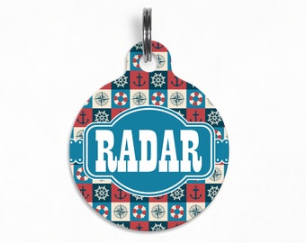 Pet ID Tag | "Radar" - Nautical Notions Dog Tag, Double Sided