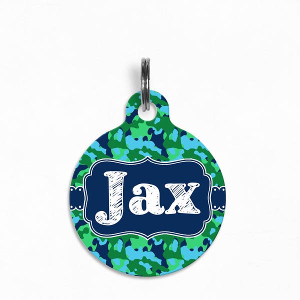 Pet ID Tag | "Jax" - Camo Commando Dog Tag, Double Sided