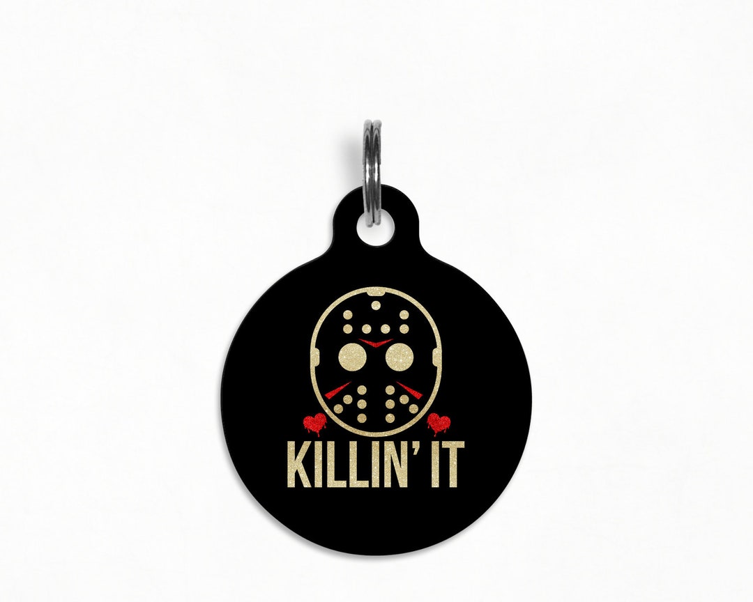 Pet ID Tag killin' It Halloween Dog Tag Etsy