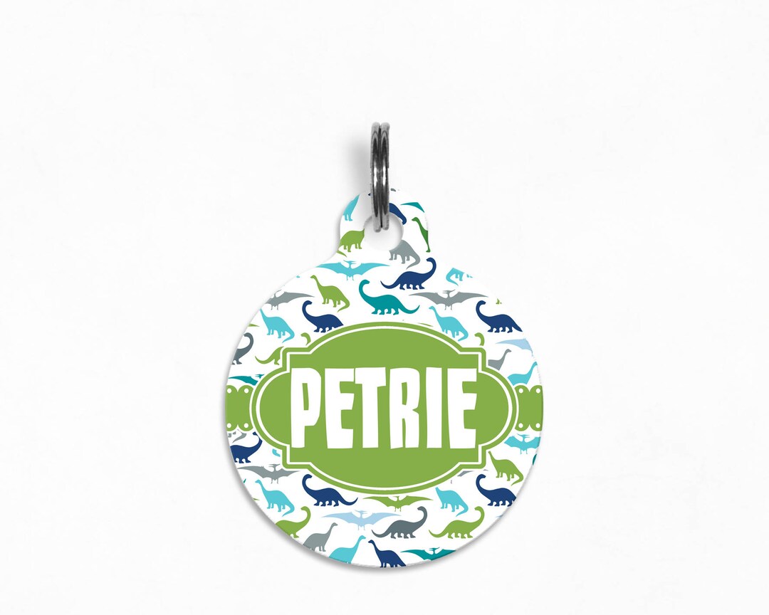 Pet ID Tag | "petrie" - Dinosaur Domination Dog Tag, Double Sided - Etsy