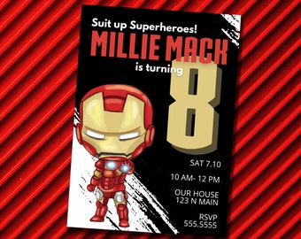 Ironman Customizable Party Invitation *DIGITAL DOWNLOAD*