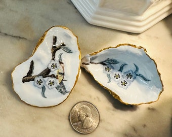 Two Piece Oyster Set, Petite Set Oyster Shell Decor