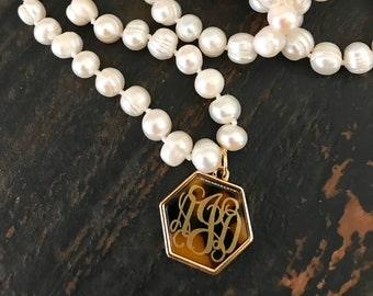 Freshwater Pearl Monogrammed Necklace