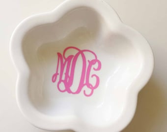 Monogrammed Jewelry Ring Dish