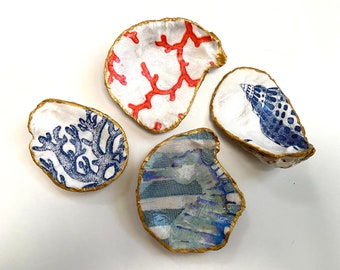 Beachy Oyster Shell Decor Ring Dish