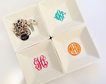 Monogrammed Jewelry Ring Dish