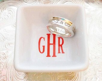 Petite Monogrammed  Ring Dish