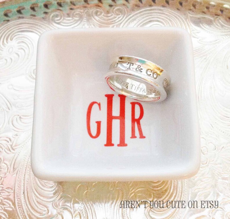 Petite Monogrammed  Ring Dish 