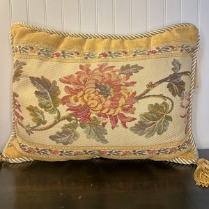 vintage floral tapestry accent throw pillow