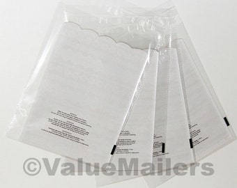 CLEAR GARMENTS CELLOPHANE PEEL/&SEAL PACKAGING OPP BAGS WARNING NOTICE CELLO BAG