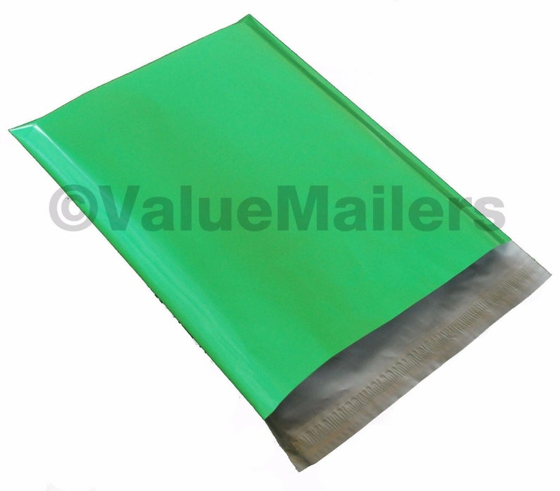 200 Bags 100 10x13 Blue Hearts,100 10x13 Green Designer Poly Mailers Envelopes