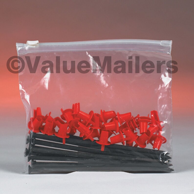 Seal Zipper Poly Locking Reclosable Bags 3 MiL 100 8x6 Clear Plastic Slide