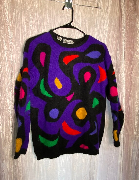 80s retro angora sweater - Gem