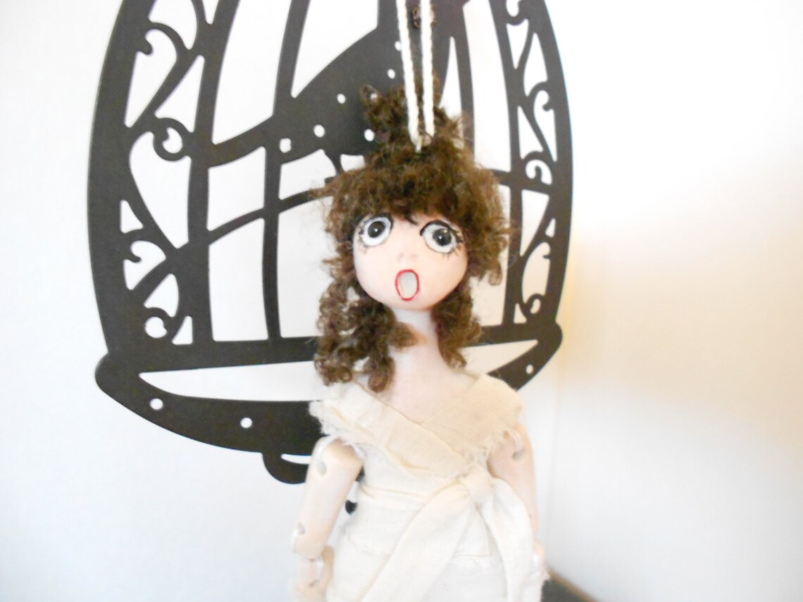 Polymer Clay Art Doll Mixed Media Art Doll Dressed in Natural Etsy