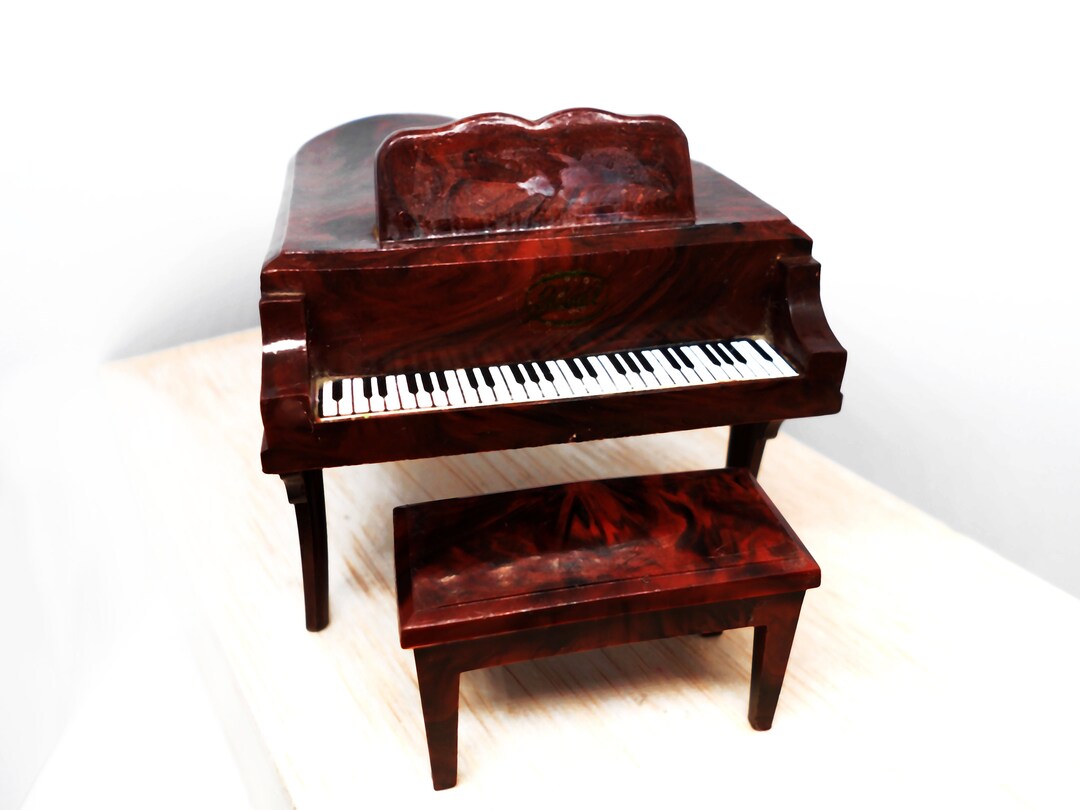 Miniature Piano and Bench Dollhouse Mini Grand Piano Piano Etsy