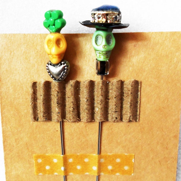 Voodoo Pins, Dia de Los Muertos Decorative needles pintopper cross stitch counting pins marking pins Nicho supply memorial decorative pins