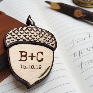 Porte-carte mémoire SD Acorn, Aimant de boîtier en bois, Boîte de rangement de photos de mariage, Cadeau d’anniversaire pour photographe, Cadeau d’anniversaire en bois pour lui