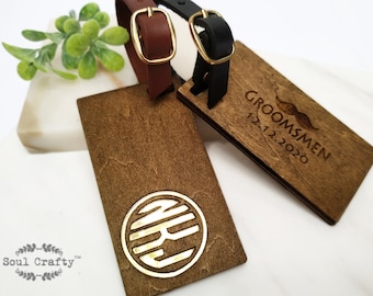 Personalized Monogram wooden luggage tag, monogram luggage tag, wood luggage tag, customized luggage tags, gift for travel lover