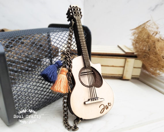 Guitar SD Memory Card Wooden holder, key chain for Musician, Wedding Photos storage, Wood anniversary Gift for her,Personalized gift for him Il_570xn