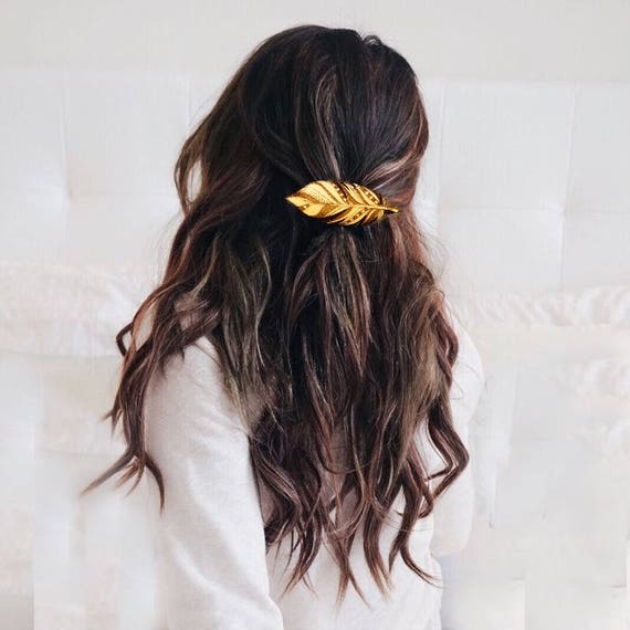 feather hair clips