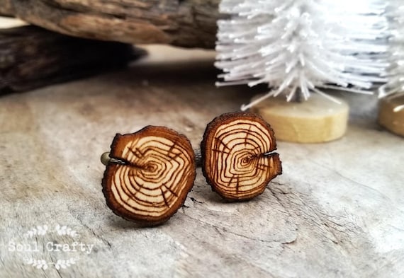 Camper Wood Cufflinks Gift For Him Wedding Gifts and Personalized Groomsman Gifts