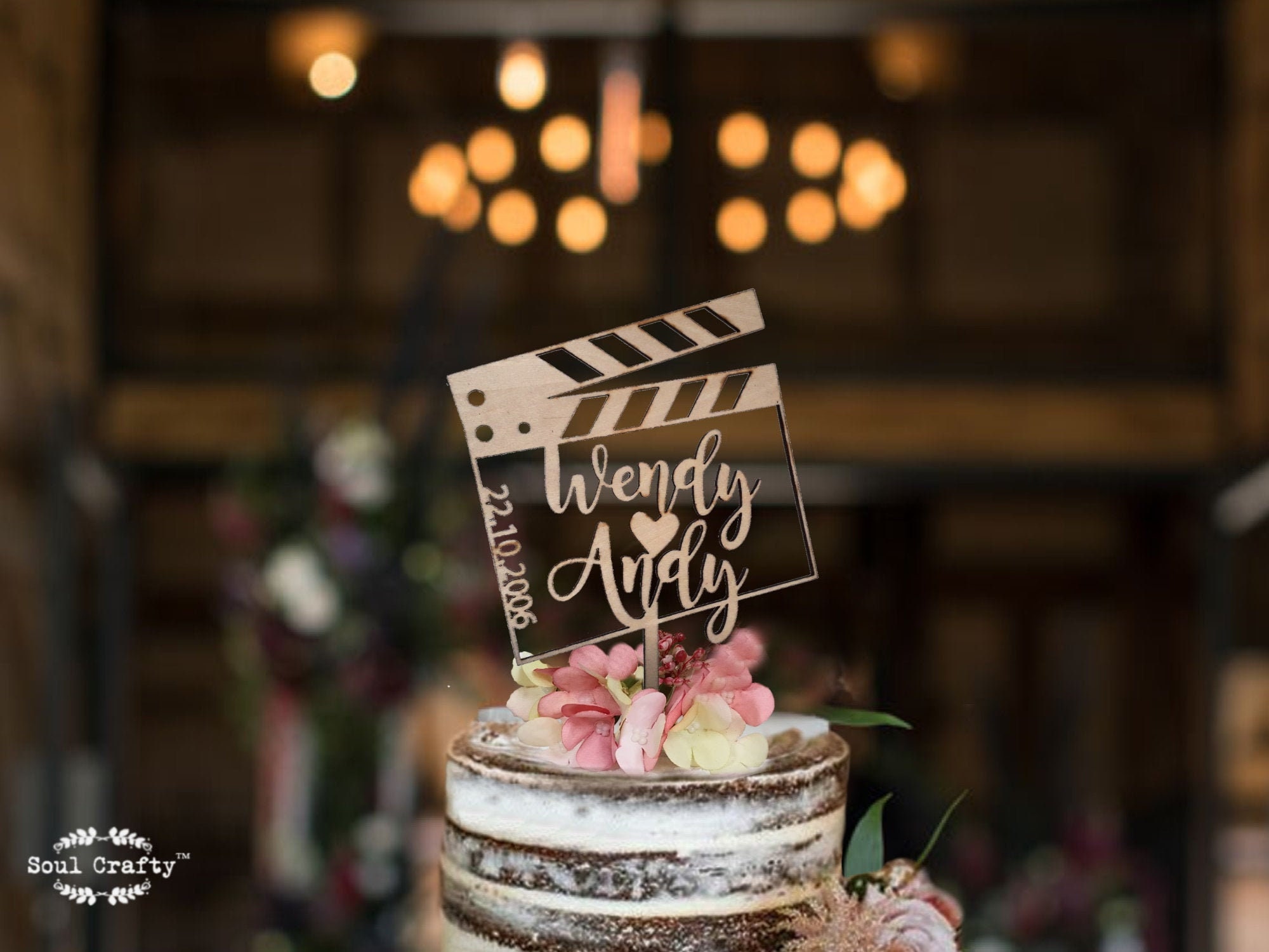 1 pezzo a tema di film decorazione torta compleanno film tema happy  compleanno cake topper filmato notte decorazioni per torta F per fotocamera
