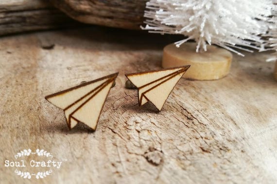 Origami Paper Plane Wooden Cufflinks Cuff Links Dad Grooms