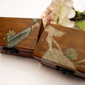 Personalized Rustic Ring Bearer Box Rustic Wedding Vintage Wooden box Gift box Wedding decor gift idea