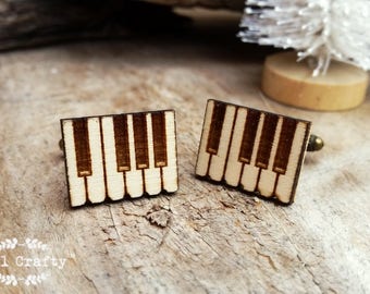 Wooden Piano Key bronze Cufflinks, Keyboard cufflinks, gift for piano player, gift for piano player, gift for piano teacher, gift for him