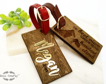 Personalized Bridesmaid wooden luggage tag, gift for groomsmen,  customized luggage tags, gift for travel lover, gift for pilot boyfriend