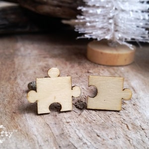 Wooden Jigsaw Puzzle bronze cufflinks, puzzle pieces cuff links, Wedding gift for grooms, anniversary gift for husband, valentine's day gift ~ nothing ~