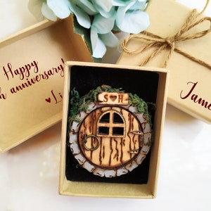 Personalized Fairy or Hobbit House Door, SD memory card Wooden holder magnet, Wedding photos storage box, Gift for fairy tale themed couple image 9