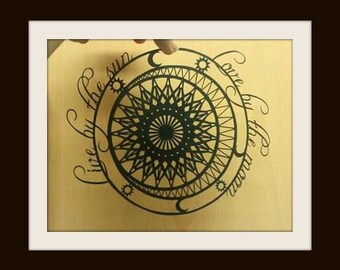 Live by the sun, Love by the moon mandala papercut template - personal use.