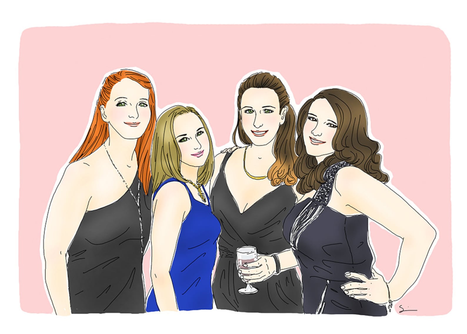 5x7 Custom BFF Portrait, Custom Portrait, Best Friends Portrait, Best Friends Forever, Digital