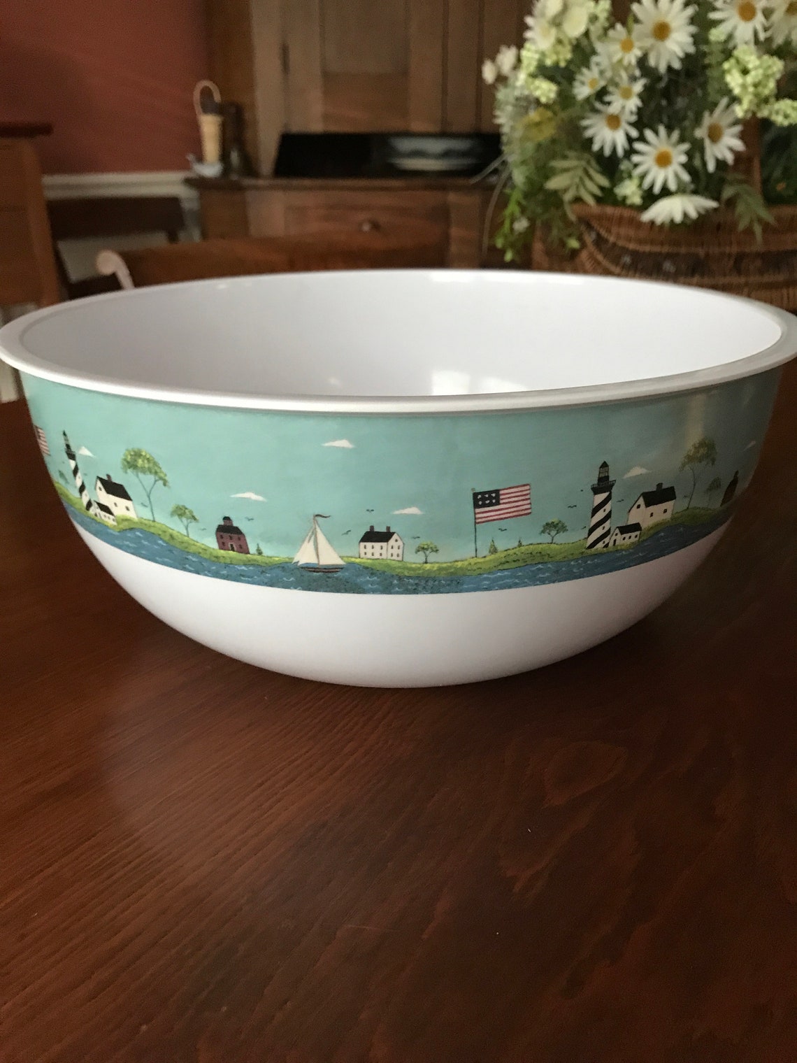 Oneida Melamine Serving/Salad Bowl Large 13Patriotic Etsy
