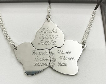 Sterling Silver Ivy Leaf Puzzle Necklace - Custom Engraving