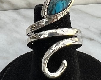Labradorite snake ring