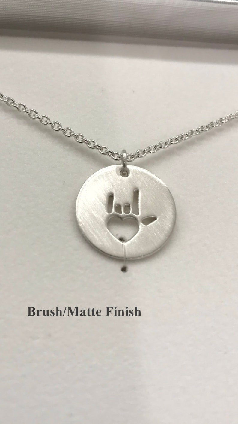 Sterling Silver LOVE Disk Necklace '