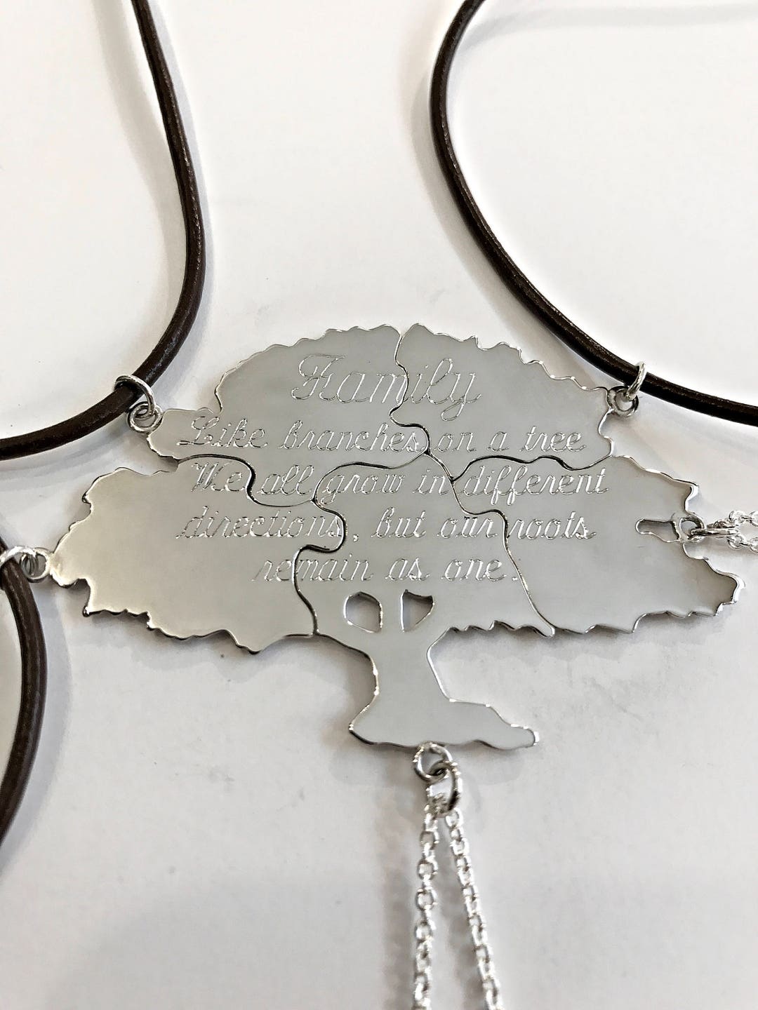 Sterling Silver Family Tree Puzzle Necklace With Engraving - Etsy