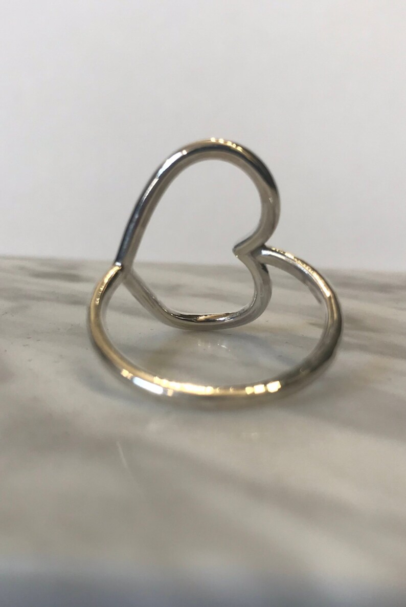 Sterling Silver Hammered Heart Ring image 2