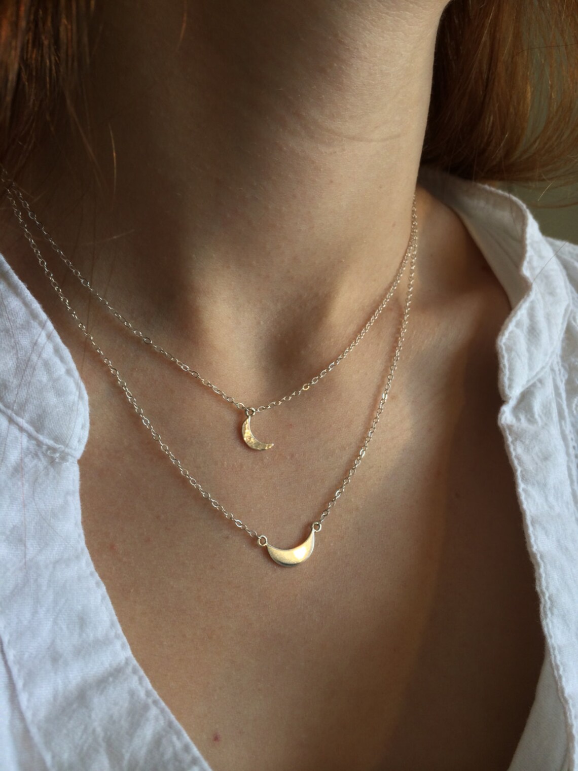 Sterling Silver Crescent Moon Necklace