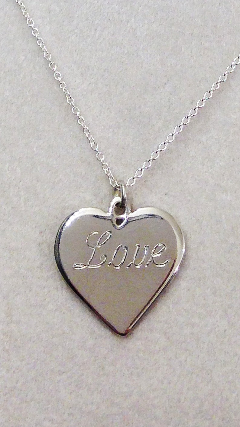 Sterling silver love heart necklace Clearance