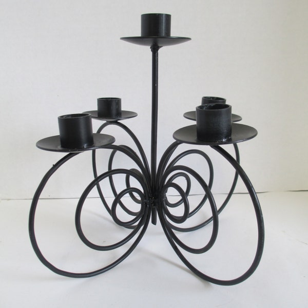 Vintage black wire Candelabra 5 cups good condition Used