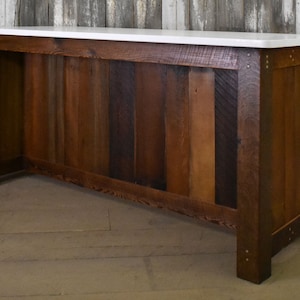 Rustic Reclaimed Barnwood Island with Epoxy Countertop, In Stock