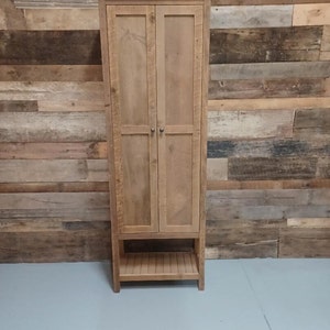 Rustic Linen Cabinet with open bottom Shelf, made of Reclaimed Pine Barnwood, 24&quot; or 36&quot; width