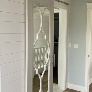 Door with Full Length Mirror and Trellis Grilles, Made to Order