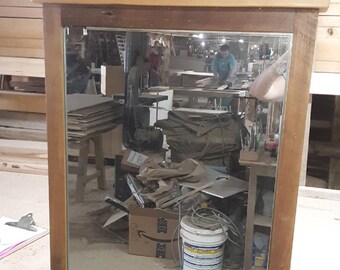 Medicine Cabinet with mirror, made from reclaimed wood, free shipping with purchase of a vanity