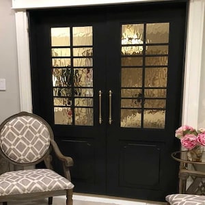 Painted Barn Door with Multiple Window Panes, 30&quot; 36&quot; and 48&quot; Widths and Custom Sizes, Made to Order