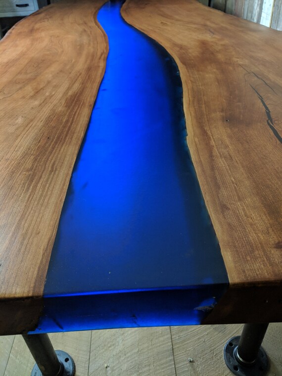 Live Edge Cherry River Table With Pipe Legs 10 Foot Dining Room Custom Made Free In Eastern Time Zone Except Nyc Etc